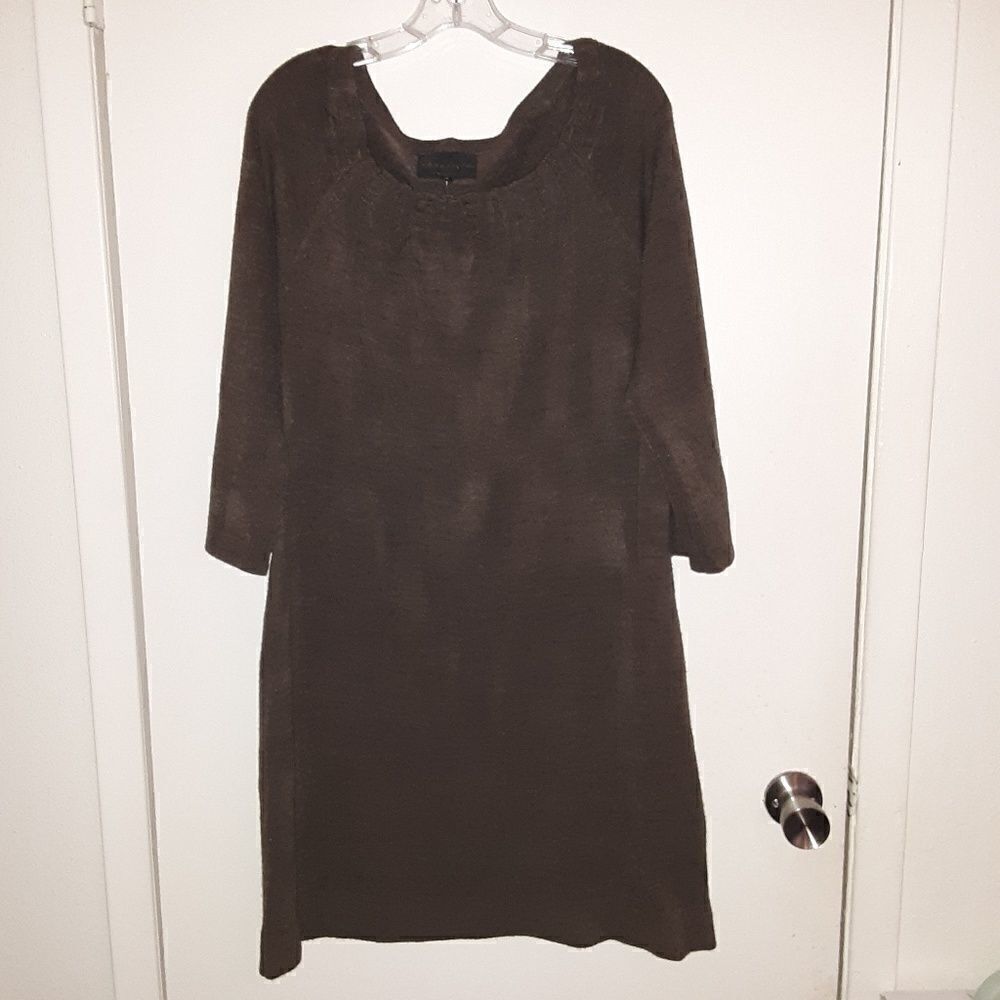 Connected Apparel Brown Knit Dress